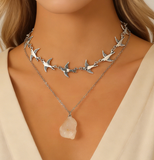 Creative Multi-Layer Flying Bird Necklace