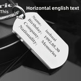 Custom Necklace Female Pendant Dog Tag Personalized Stainless Steel Ladies Birthday Gift