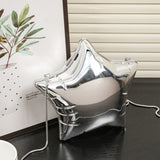 Silver Pentagram Chain evening Bag, Acrylic Mini Change, Key Lipstick Purse, Crossbody Prom Bag