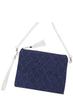 Denim Crossbody Bag With Wristlet