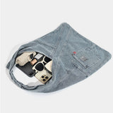 Washed denim hobo bag, shoulder shoulder bag, large capacity tote shoulder bag, handbag versatile
