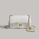 Small square crossbody purse, chain shoulder bag, fashionable snake pattern crossbody small square bag