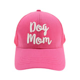 Dog Mom Embroidered Mesh Back High Ponytail C.C Ball Cap
