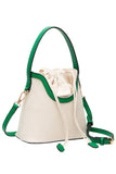 Drawstring Satchel Canvas Crossbody Bucket Bag