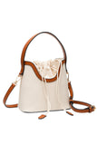 Drawstring Satchel Canvas Crossbody Bucket Bag