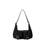 Design multi-pocket lightweight nylon shoulder armpit bag, women's versatile commuter handbag, women hobo bag small