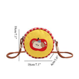 Toddler purse, cute shopping crossbody bag, mini round cake bag girl, cartoon embroidery small crossbody bag, travel change bag girl