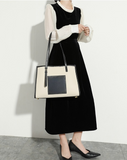Women tote bag trendy fashion simple large capacity ladies shoulder bag 8001