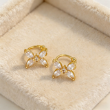 Trendy Copper Zircon Butterfly Ear Cuffs
