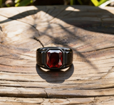 Bold Men's Zircon Statement Ring
