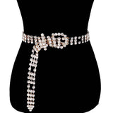 Embellished Crystal Rhinestone Accented Buckle Belt