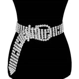 Embellished Crystal Rhinestone Buckle Belt Rhinestone Belt