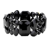 Emerald Cut Crystal Accented Stretch Evening Bracelet