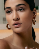 Emma Hammered Open Hoop Earrings Gold