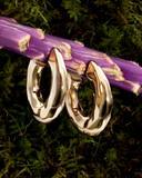 Emma Hammered Open Hoop Earrings Gold