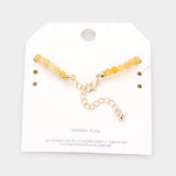 Enamel Heart Charm Semi Precious Stone Anklet