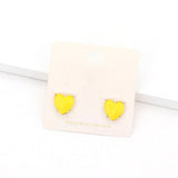 Enamel Heart Stud Earrings