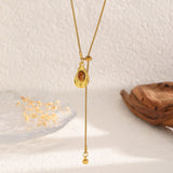 Gold Sunflower & Tiger Eye Long Necklace