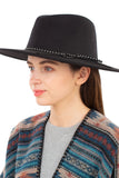 Fall Fabric Fedora Hat with Dots Ribbon Trim