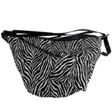 Slouch purse Crossbody, Casual bag Female, Zebra pattern fabric shoulder bag, large capacity hobo bag 2 in 1