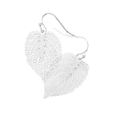 Filigree Brass Metal Leaf Dangle Earrings
