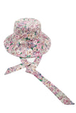FLORAL PRINT CHINE TIE BUCKET HAT