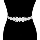 Floral Sash Ribbon Bridal Wedding Belt Headband