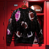 Football Sequin Long Sleeves Bomber Jacket