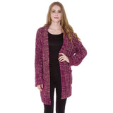 Front Pocket Knit Detail Soft Warm Long Cardigan
