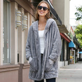Front Pockets Oversized Solid Hoodie Jacket