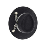Geometric Trim Vegan Fabric C.C Panama HAT