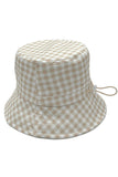 GINGHAM PATTERN DARW STRING BUCKET HAT
