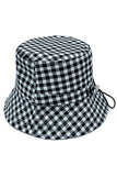 GINGHAM PATTERN DARW STRING BUCKET HAT
