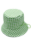GINGHAM PATTERN DARW STRING BUCKET HAT