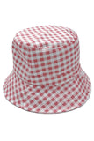 GINGHAM PATTERN DARW STRING BUCKET HAT