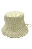 GINGHAM PATTERN DARW STRING BUCKET HAT