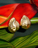 Giselle Textured Dome Drop Earrings Gold