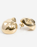 Giselle Textured Dome Drop Earrings Gold