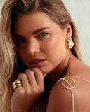 Giselle Textured Dome Drop Earrings Gold