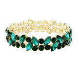 Glass Crystal Marquise Stone Cluster Stretch Bracelet