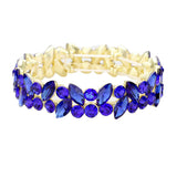 Glass Crystal Marquise Stone Cluster Stretch Bracelet