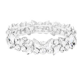 Glass Crystal Marquise Stone Cluster Stretch Bracelet