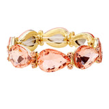 Glass Crystal Teardrop Accented Stretch Bracelet