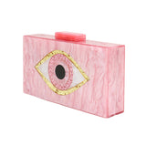 Glittered Evil Eye Celluloid Acetate Clutch Crossbody Bag