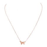 Gold Dipped Dachshund Heart Charm Dog Detailed Necklace