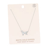 Gold Dipped Dachshund Heart Charm Dog Detailed Necklace
