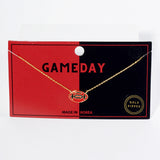 Gold Dipped Gameday Enamel Football Pendant Necklace