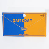 Gold Dipped Gameday Enamel Football Pendant Necklace