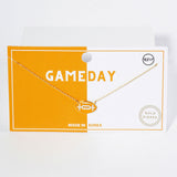 Gold Dipped Gameday Enamel Football Pendant Necklace