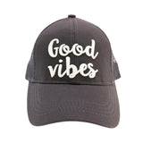 Good Vibes Mesh Back High Ponytail C.C Ball Cap
